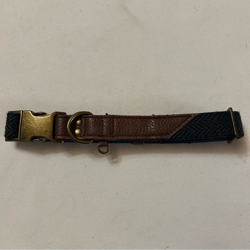 Medium Brown and BlueDog Collar